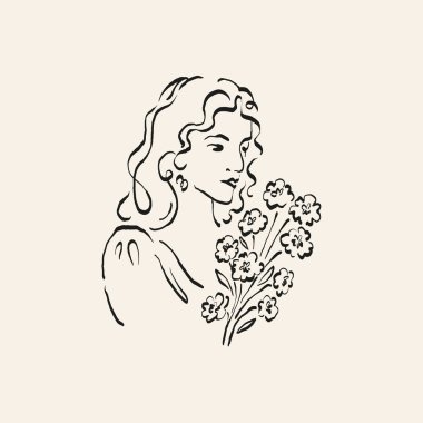 Botanik çizimi. Minimum bitki logosu, botanik çizim çizimi, çayır yeşilliği, yaprak ve çiçek açan soyut çizim elemanları koleksiyonu, köy dalı. Moda küçük dövme tasarımı, çiçek elementleri vektör illüstrasyonu