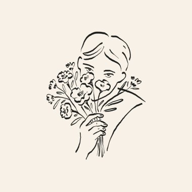 Botanik çizimi. Minimum bitki logosu, botanik çizim çizimi, çayır yeşilliği, yaprak ve çiçek açan soyut çizim elemanları koleksiyonu, köy dalı. Moda küçük dövme tasarımı, çiçek elementleri vektör illüstrasyonu