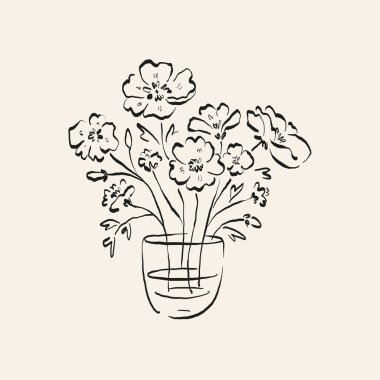 Botanik çizimi. Minimum bitki logosu, botanik çizim çizimi, çayır yeşilliği, yaprak ve çiçek açan soyut çizim elemanları koleksiyonu, köy dalı. Moda küçük dövme tasarımı, çiçek elementleri vektör illüstrasyonu