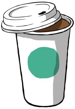 Vektör izole kağıt fincan kahve açıldı