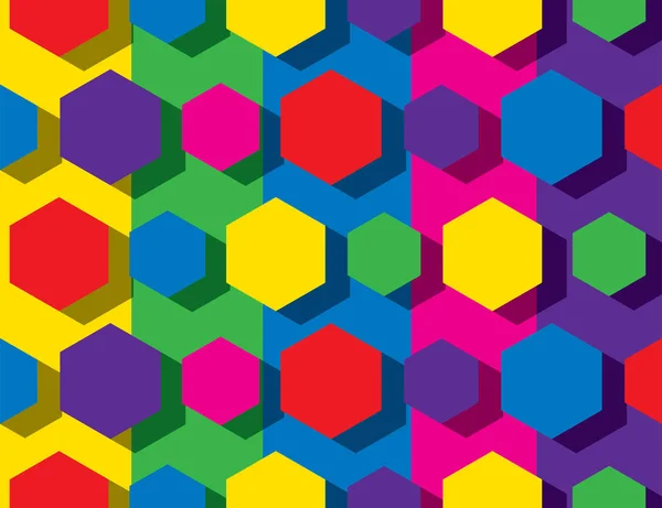 Diseño Fondo Patrón Hexagonal Colorido — Archivo Imágenes Vectoriales