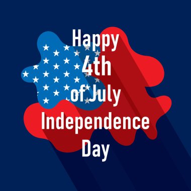 4 Temmuz tasarım ABD Bağımsızlık günü tebrik kartı, ulusal bayrak