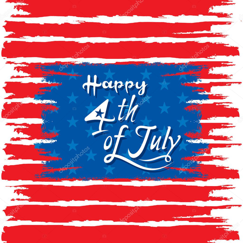 4th of july USA independence day greeting card, national flag design