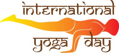 Uluslararası yoga gün afiş tasarımı, erkekler yoga pratik yapıyor