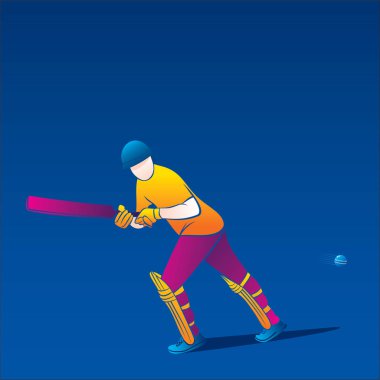 büyük hamle, kriket oyuncusu illüstrasyon isabet renkli kriket oyuncusu