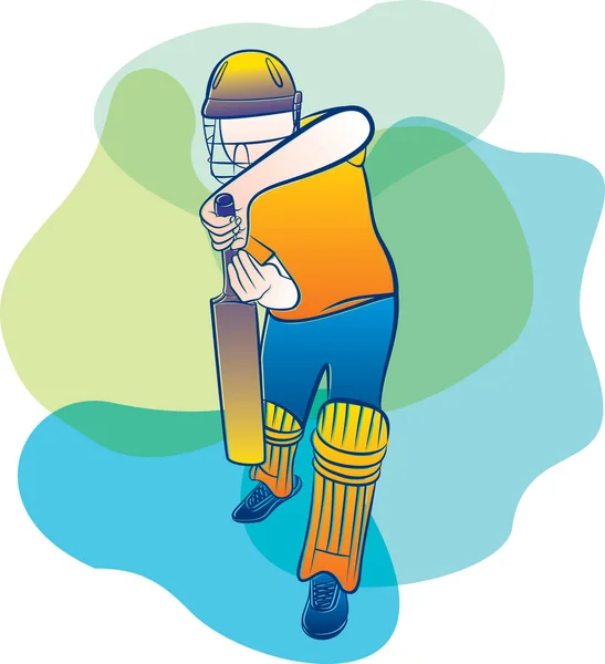 Cricket Player Ready Defend Position Cricket Concept Design — Stock Vector