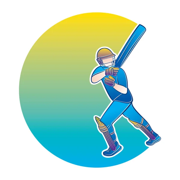 Hráč Kriketu Bít Papaláš Ilustrace Hráč Kriketu — Stockový vektor