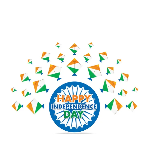 Den Nezávislosti Indie Srpna Pozdrav Designu Kite — Stockový vektor