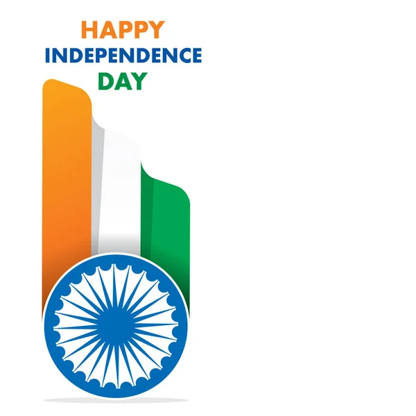 Independence Day India 15Th August Greeting Design — Stock Vector