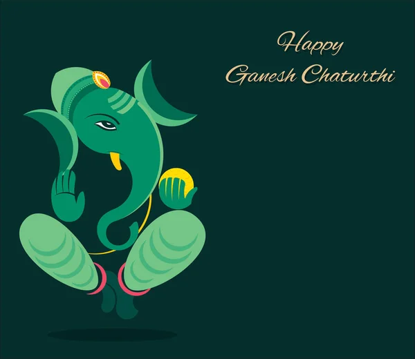 Criativa Ganesh Chaturthi Festival Cartão Saudação Design Cartaz —  Vetores de Stock