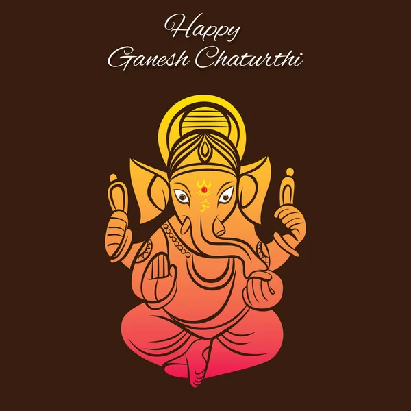 Lord Ganesha Tasarım Ganesh Chaturthi Festivali Yaratıcı Vektör Çizim — Stok Vektör