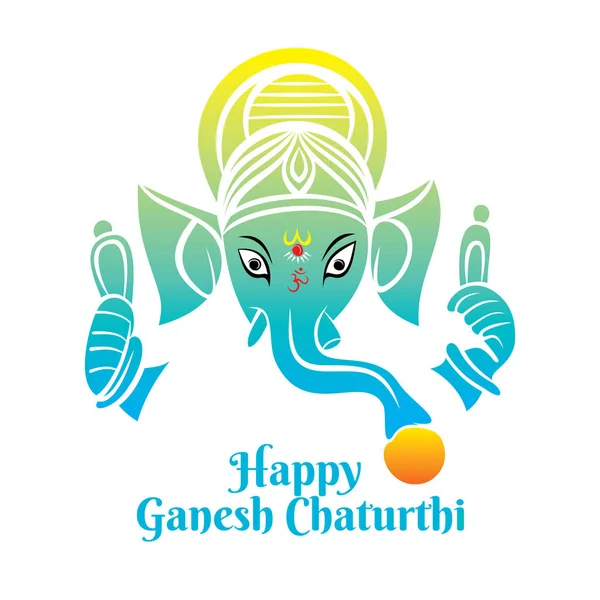Lord Ganesha Tasarım Ganesh Chaturthi Festivali Yaratıcı Vektör Çizim — Stok Vektör