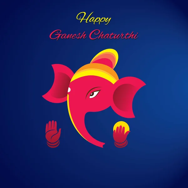 Celebrar Indio Feliz Ganesh Chaturthi Festival Banner Diseño — Vector de stock