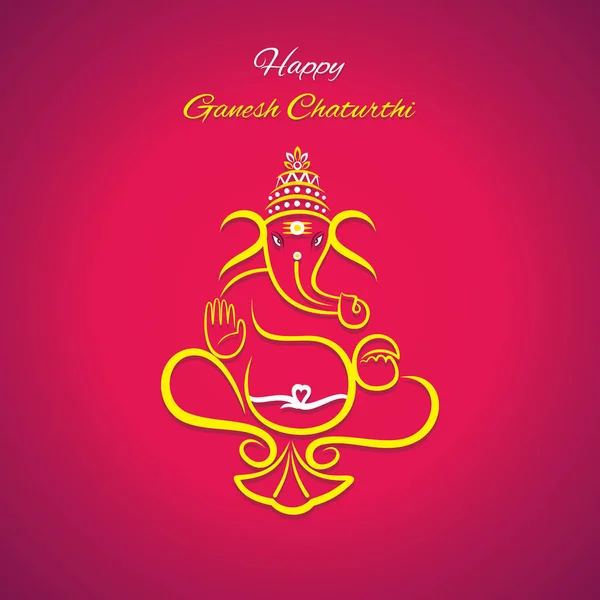 Hint Mutlu Ganesh Chaturthi Festivali Afiş Tasarım Kutlamak — Stok Vektör