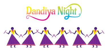 İnsanlar tasarlamak vektör grup tarafından garba dansı ile navratri festivali kutlamak.