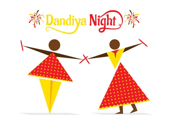 Garba 디자인 일러스트 Navratri 축제를 — 스톡 벡터