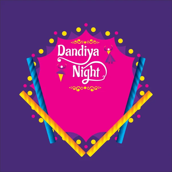 Creatieve Poster Flyer Van Dandiya Nacht Uitnodiging Kaart Achtergrond — Stockvector