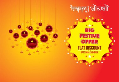 yaratıcı ışık diwali Festivali, festival big teklif afiş tasarım konsepti