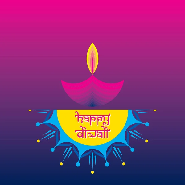 Illustration Vectorielle Célébration Heureux Diwali Affiche Festival — Image vectorielle