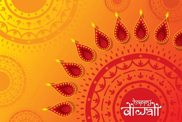 Creativo Tradicional Diwali Festival Saludo Diseño Póster Festival Luz — Vector de stock