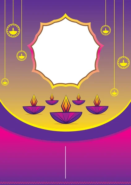 Festival Verkauf Hintergrund Mit Hängenden Diwali Bunte Diya — Stockvektor