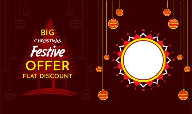 yaratıcı neşeli Noel şenlikli kutlama afiş şablon tasarımı