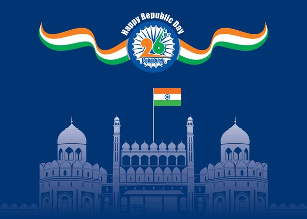 Lycklig Självständighetsdagen Indien Illustration Vektor Affisch Design — Stock vektor
