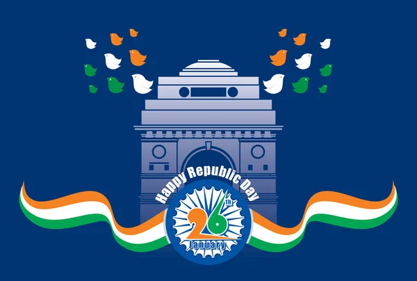 Καλή Ημέρα Της Ανεξαρτησίας Της Ινδίας Εικονογράφηση Διάνυσμα Χρησιμοποιώντας Ινδία — Διανυσματικό Αρχείο