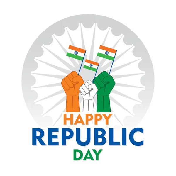 Happy Independence Day India Illustration Vector Using Hand Show Unity — Stock Vector