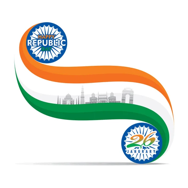 Lycklig Självständighetsdagen Indien Illustration Vektor Med Hjälp Indiska Historiskt Monument — Stock vektor