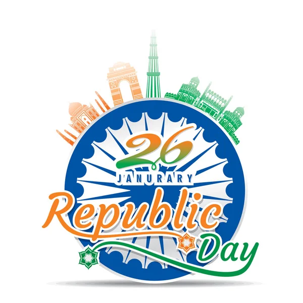 Καλή Ημέρα Της Ανεξαρτησίας Της Ινδίας Εικονογράφηση Διάνυσμα Χρησιμοποιώντας Ινδική — Διανυσματικό Αρχείο