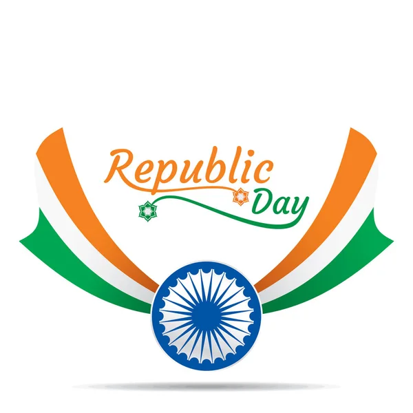 Happy Republic Day India Illustration Vector Using Abstract Flower Poster — Stock Vector