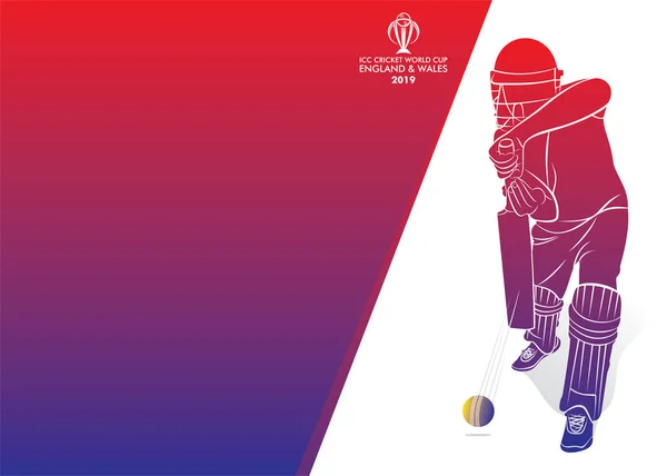 Design de cartaz jogador de críquete —  Vetores de Stock