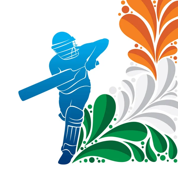 Cricket player poster design — Stock Vector
