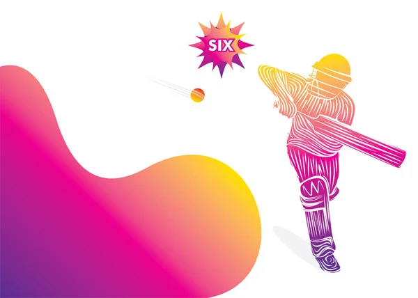 Playing cricket sports poster — Stock Vector