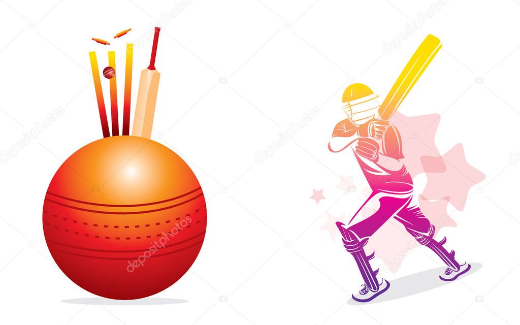 cricket playing player poster design