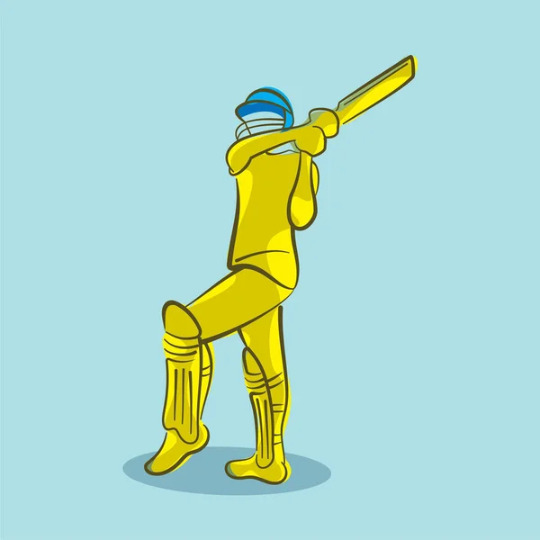 Giocatore di cricket colpire grande colpo — Vettoriale Stock