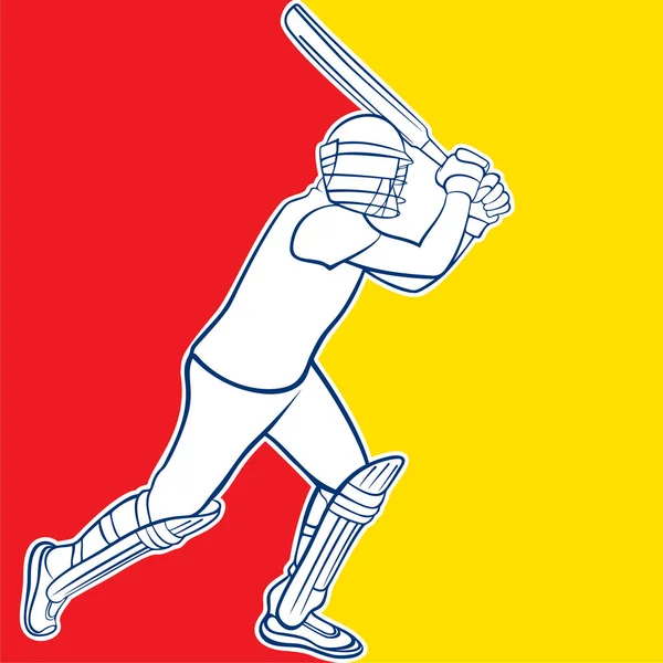 Cricket player hitting big shot — Stock Vector