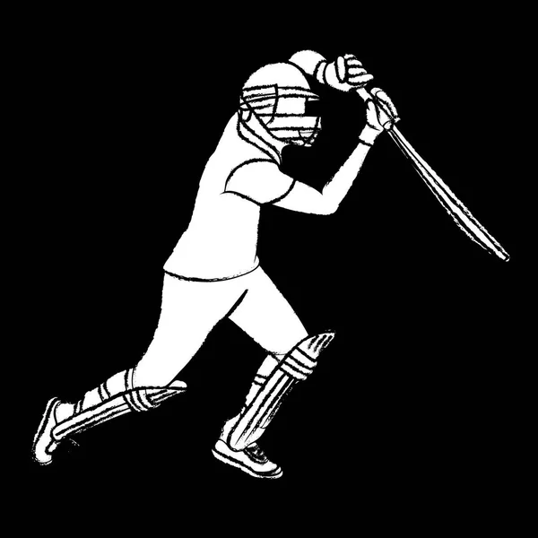 Cricket player hitting big shot — Stock Vector