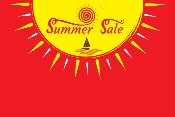炎热的夏天出售横幅设计 — 图库矢量图片