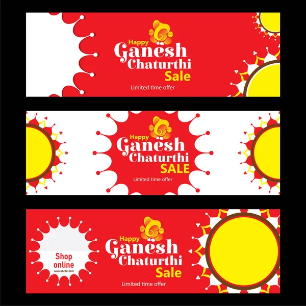 Design de cartaz criativo ganesh chaturthi festival —  Vetores de Stock