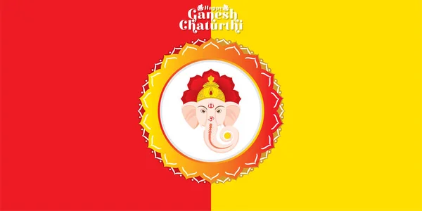 Hindistan afiş tasarım Ganesh Chaturthi festivali — Stok Vektör