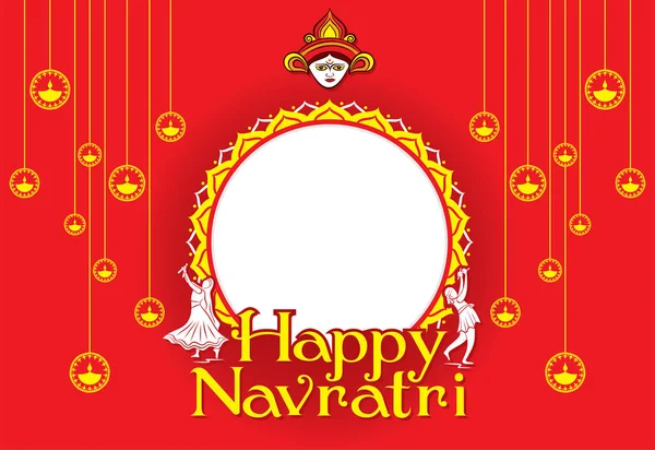 Feliz navratri festival diseño de póster — Vector de stock