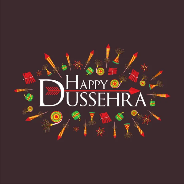 행복 dussehra 축제 포스터 디자인 — 스톡 벡터