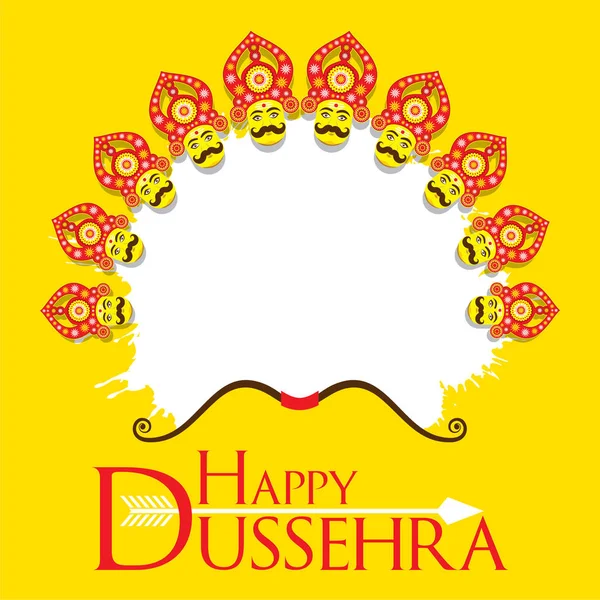 행복 dussehra 축제 포스터 디자인 — 스톡 벡터