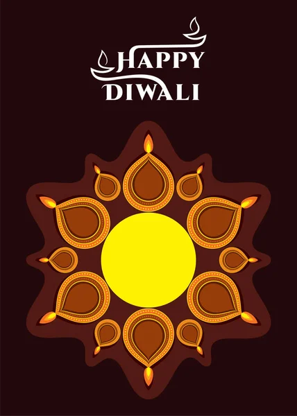 Happy diwali festival greeting or poster design — Stock Vector