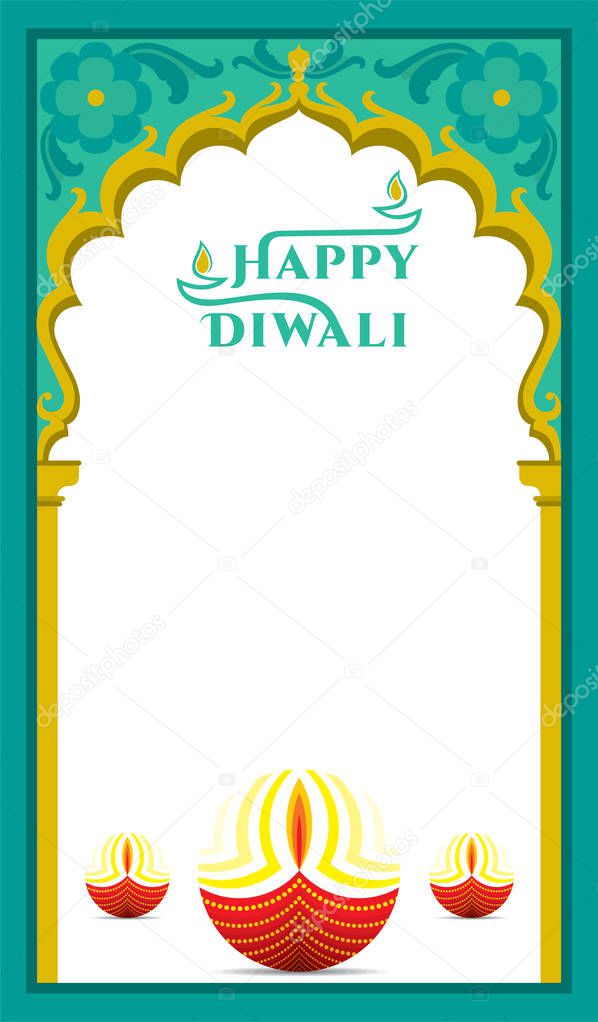 happy diwali festival greeting or poster design