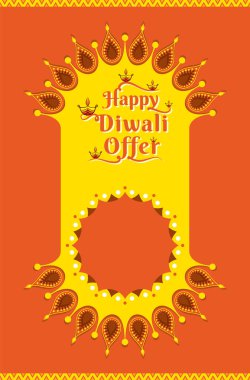 Mutlu Diwali Hindu festival afiş