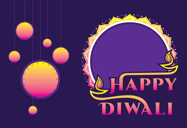 Happy Diwali Hindu festival banner — Stock Vector