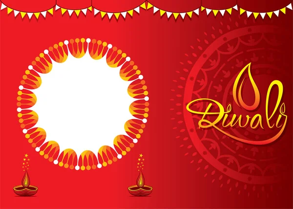 Happy Diwali Festival van licht in India, vector illustratie — Stockvector
